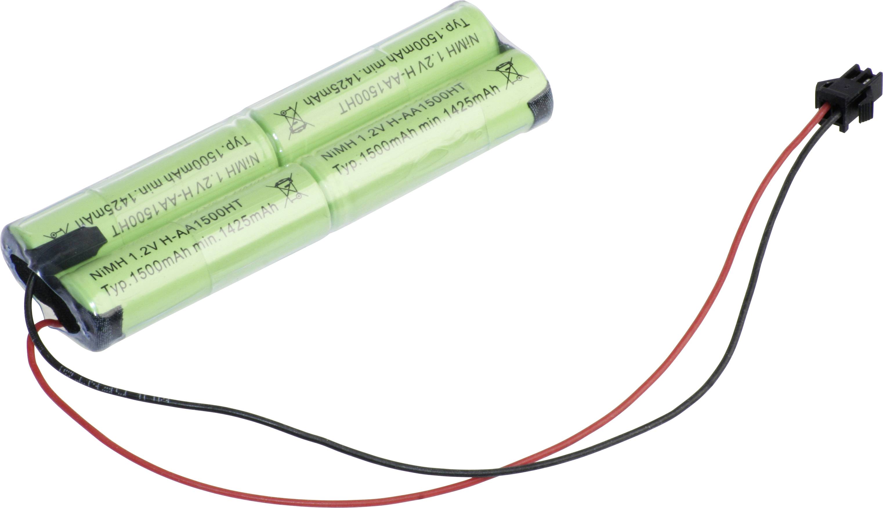 Mexcel NS1500AAHT Akkupack 4x Mignon (AA) hochtemperaturfähig, Stecker NiMH 4.8V 1500