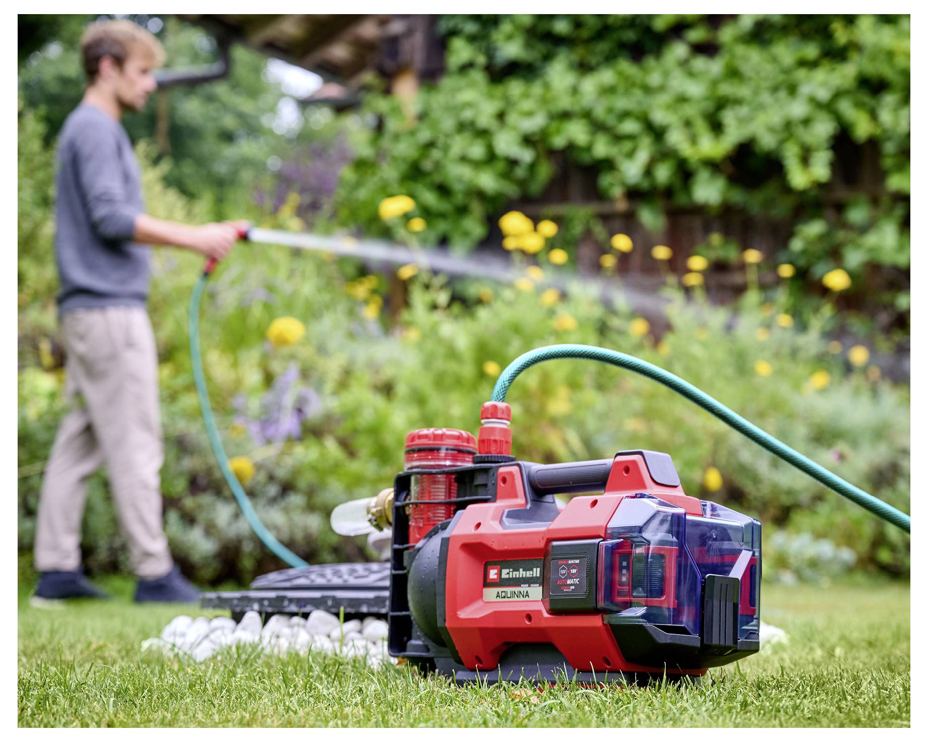 Einhell Power X-Change AQUINNA 18/30 F LED AUTOMATIC Akku-Gartenpumpe 3000 l/h 28m
