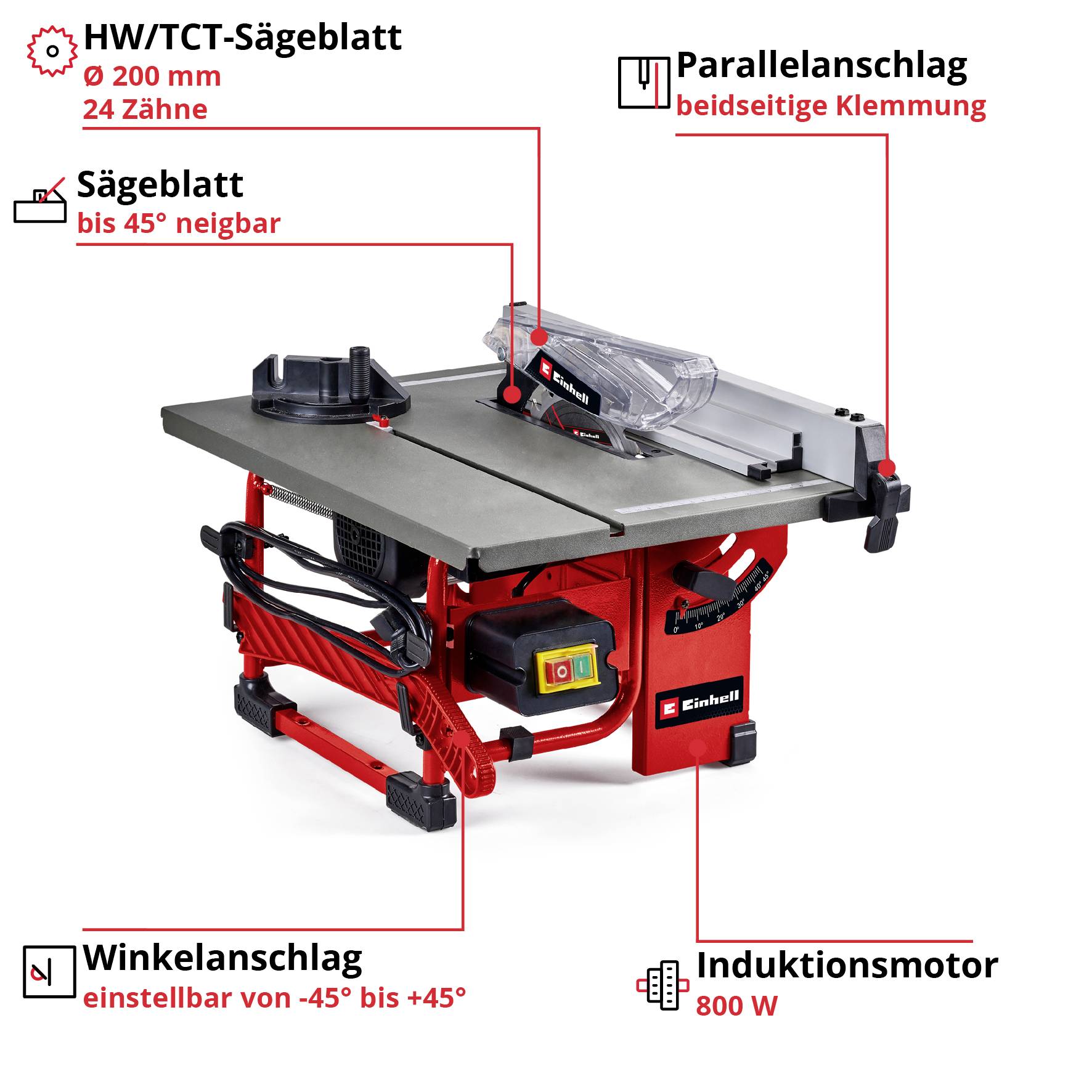 Einhell TC-TS 8 I Tischkreissäge 200mm 230V