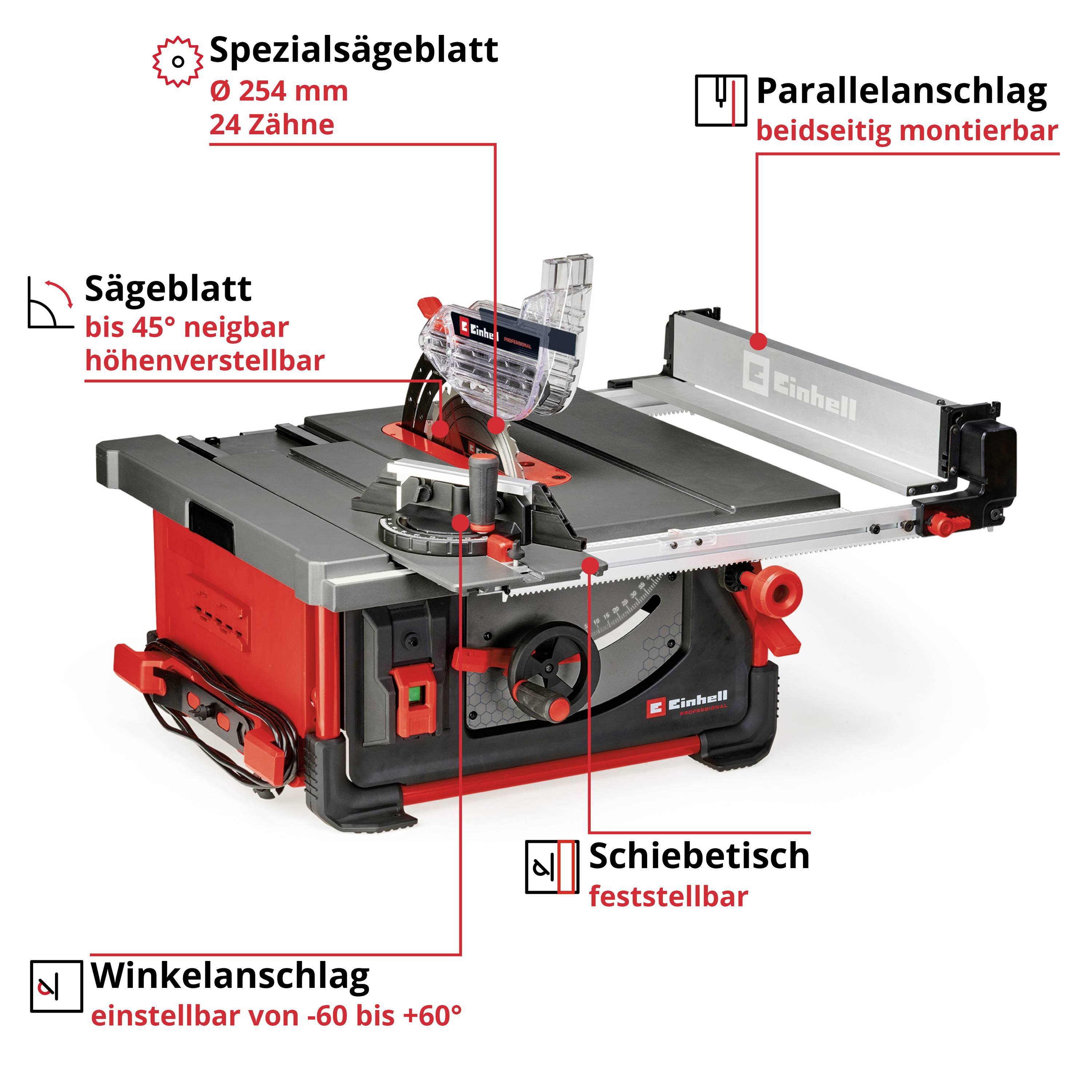 Einhell Professional TP-CC 10 T Tischkreissäge 254 mm 230 V