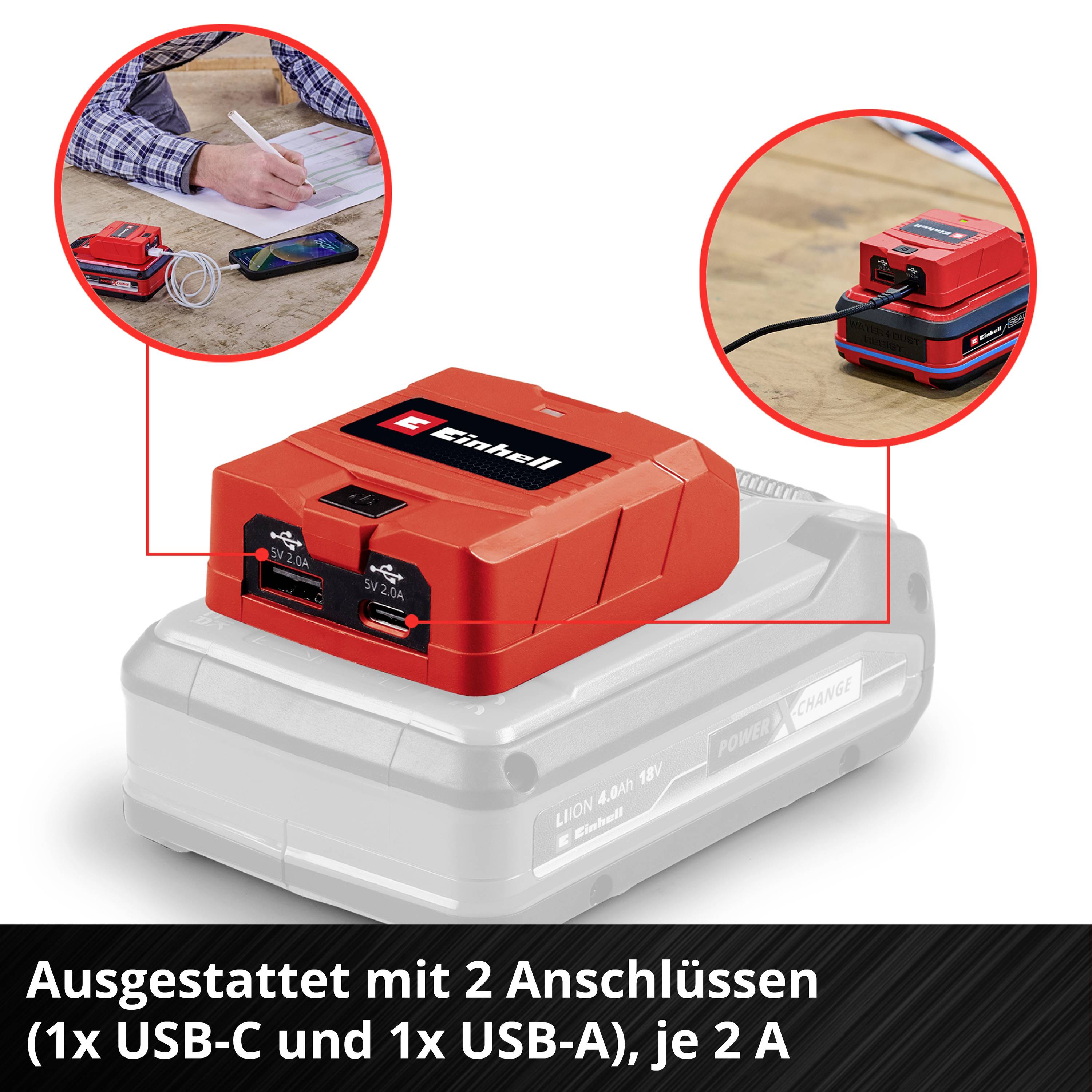 Einhell TC-CP 18 Li USB A/C-Solo 4514148 USB-Adapter