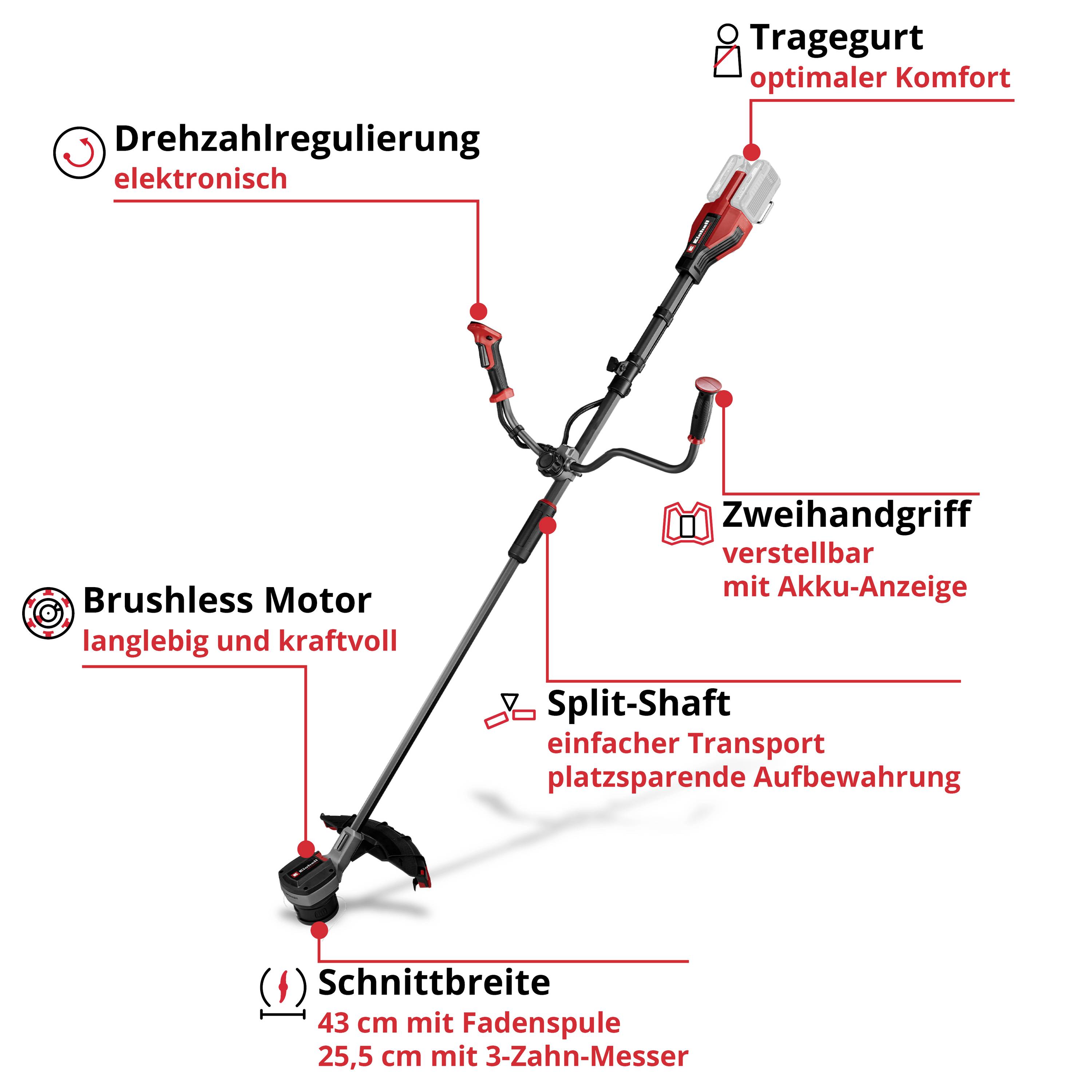 Einhell Professional GP-BC 36/430 Li BL-Solo Akku-Motorsense 36 V Schnittbreite (max.): 255 mm