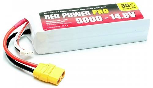 Red Power Modellbau-Akkupack (LiPo) 14.8 V 5000 mAh 35 C Softcase XT90