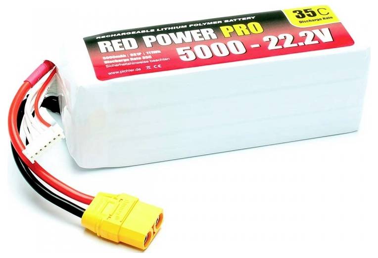 Red Power Modellbau-Akkupack (LiPo) 22.2V 5000 mAh 35 C Softcase XT90
