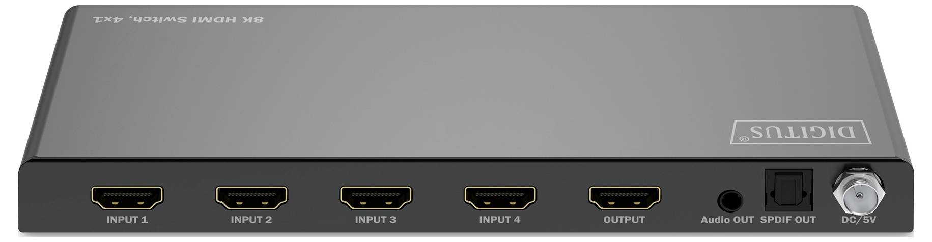 Digitus DS-55335 HDMI-Switch LED-Anzeige, Metallgehäuse, mit Fernbedienung, Ultra HD-fähig 7680 x 4320 Pixel
