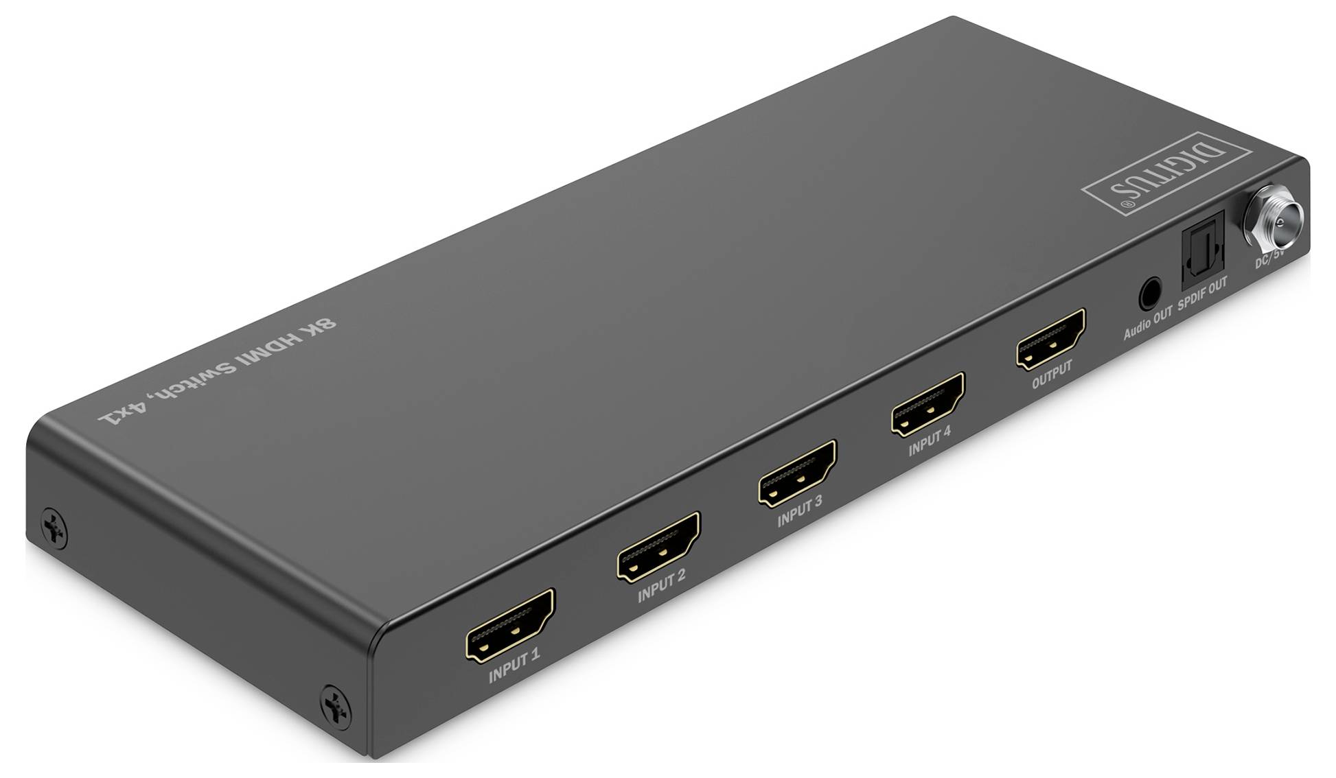 Digitus DS-55335 HDMI-Switch LED-Anzeige, Metallgehäuse, mit Fernbedienung, Ultra HD-fähig 7680 x 4320 Pixel