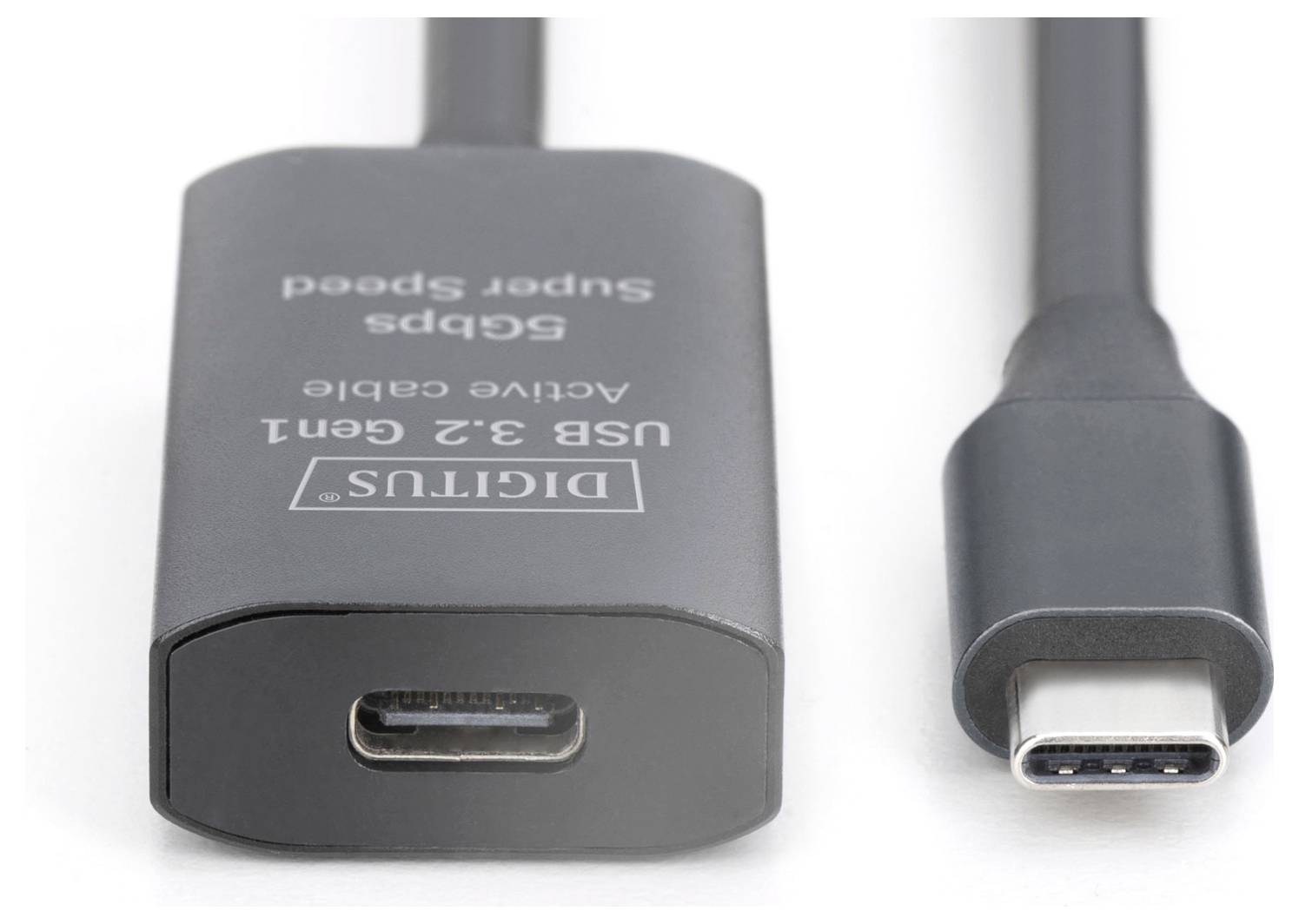 Digitus USB-C® Kabel USB 3.2 Gen1, USB 3.2 Gen1, USB 3.0 USB-C®, USB-C® Buchse, USB-C® Stecker 5.00m Schwarz Aktiv mit