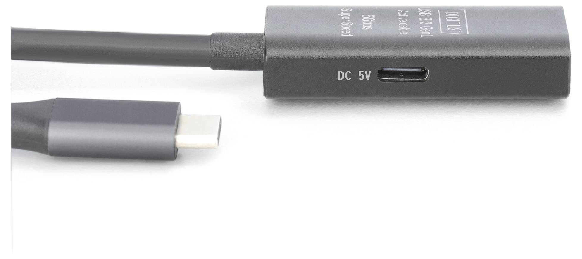 Digitus USB-Kabel USB 3.2 Gen1, USB 3.2 Gen1, USB 3.0 USB-C®, USB-C® Stecker, USB-A Buchse 5.00m Schwarz Aktiv mi