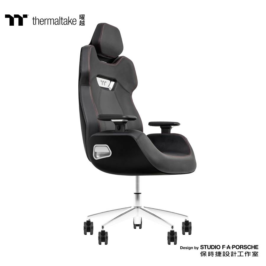Thermaltake Argent E700 Real Leather Gaming Chair with houndstooth fabric Gaming-Stuhl Grau, Schwarz