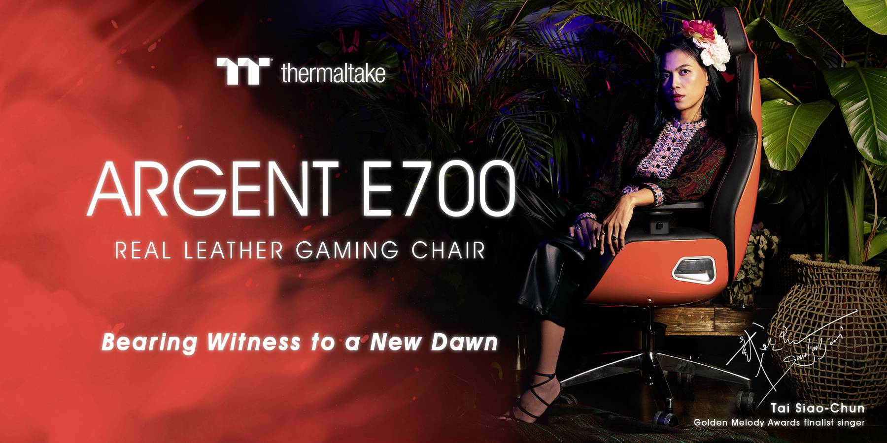 Thermaltake Argent E700 Real Leather Gaming Chair with houndstooth fabric Gaming-Stuhl Grau, Schwarz