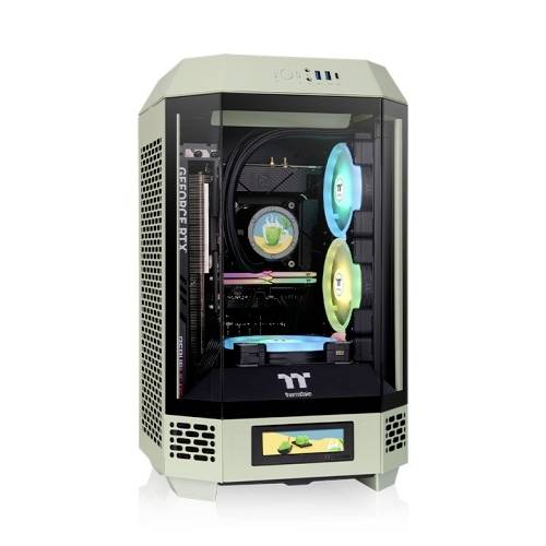 Thermaltake The Tower 250 Matcha Green Midi-Tower Gaming-Gehäuse Grün, Schwarz