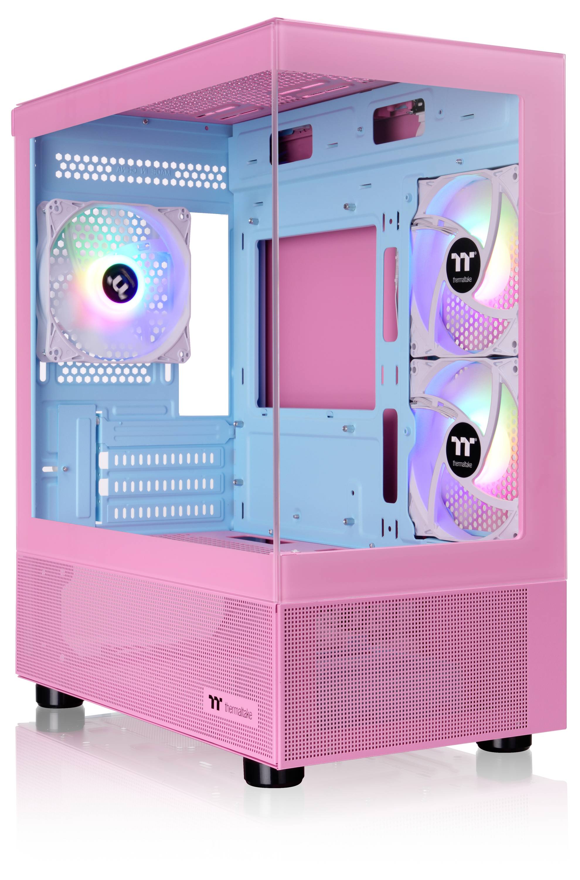 Thermaltake View 170 TG ARGB Bubble Pink Micro-Tower Gaming-Gehäuse Pink, Blau