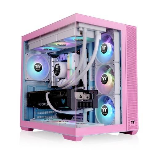 Thermaltake View 380 TG ARGB Bubble Pink Midi-Tower Gaming-Gehäuse Pink, Blau