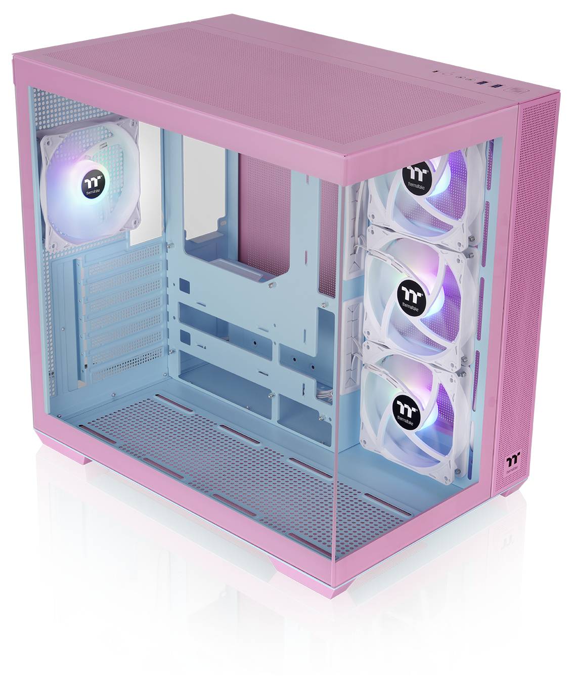 Thermaltake View 380 TG ARGB Bubble Pink Midi-Tower Gaming-Gehäuse Pink, Blau