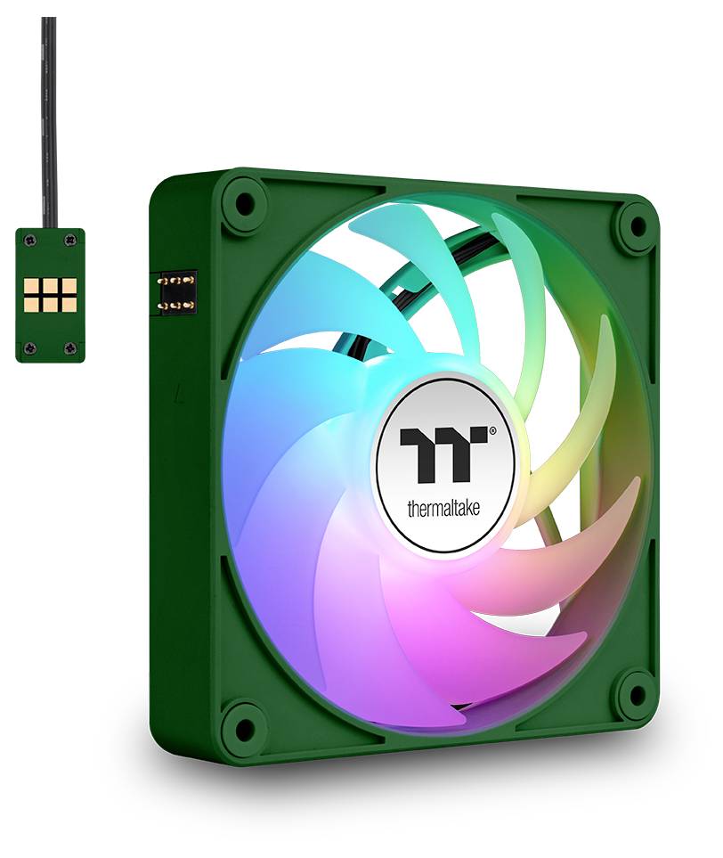 Thermaltake CT140 EX ARGB Sync PC Cooling Fan Racing Green 3 Pack PC-Gehäuse-Lüfter Schwarz (B x H x T) 140 x 140 x 25mm