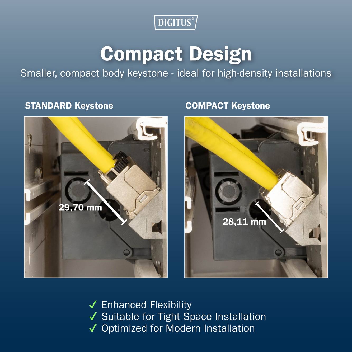Digitus DN-93615-S RJ45-Einbaumodul Keystone CAT 6a 1St.