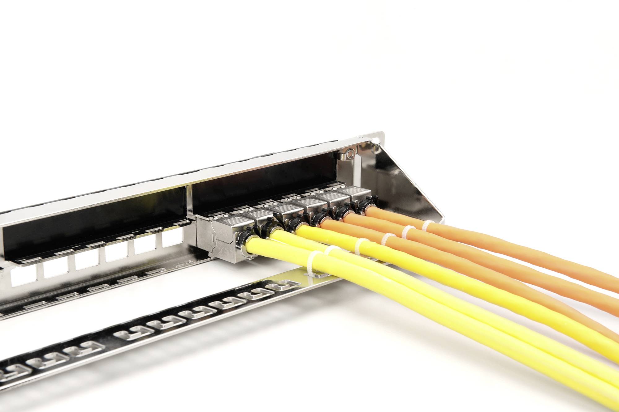 Digitus DN-91411-G 24 Port Patch-Panel 483mm (19") 1 HE Stahl, Verzinkt, Schwarz, Schwarz (RAL 9005), Metall Unbestückt