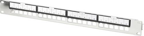 Digitus DN-91411-G 24 Port Patch-Panel 483 mm (19 ) 1 HE Stahl, Verzinkt, Schwarz, Schwarz (RAL 900