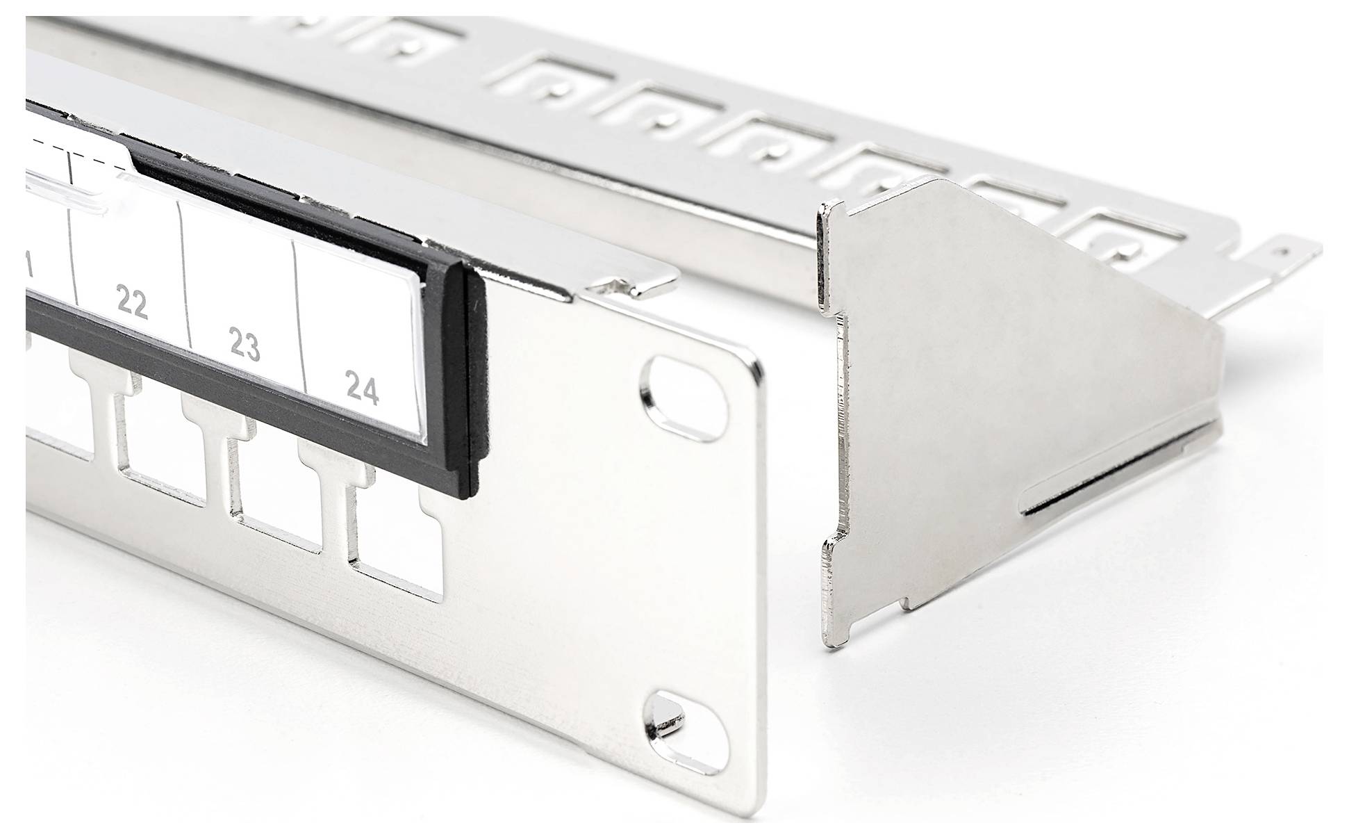 Digitus DN-91411-G 24 Port Patch-Panel 483mm (19") 1 HE Stahl, Verzinkt, Schwarz, Schwarz (RAL 9005), Metall Unbestückt