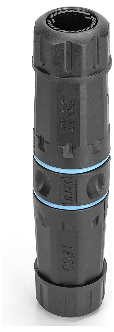 Digitus DN-93905-OD CAT 6A Außenanschluss, Schutzart IP68 RJ45 zu RJ45 Verbindung DN-93905-OD Buchse, RJ45 Gehäuse, RJ45 Steckergehäuse Schwarz,