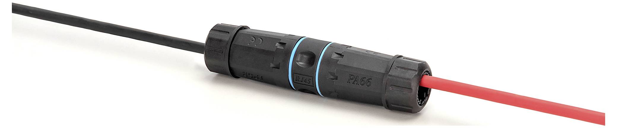 Digitus DN-93905-OD CAT 6A Außenanschluss, Schutzart IP68 RJ45 zu RJ45 Verbindung DN-93905-OD Buchse, RJ45 Gehäuse, RJ45 Steckergehäuse Schwarz,