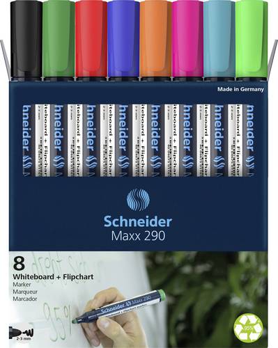 Schneider Schreibgeräte Whiteboard-Marker Maxx 290 8er Set sortiert, 6+2 Aktion 129098 Whiteboardma
