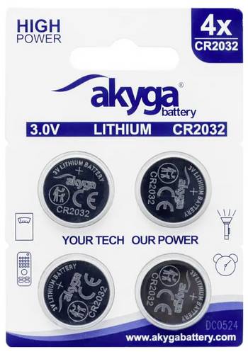 Akyga Knopfzelle CR 2032 3V 4 St. 210 mAh Li-MnO2 CR2032