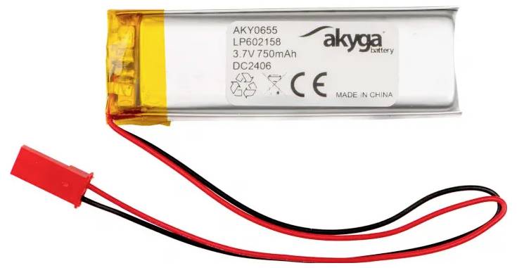 Akyga LP602158 Akkupack x Spezial-Akku LiPo 3.7V 750 mAh