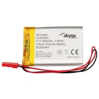 Akyga LP453350 Akkupack x Spezial-Akku LiPo 3.7 V 800 mAh Akyga LP453350 Akkupack x Spezial-Akku LiPo 3.7 V 800 mAh