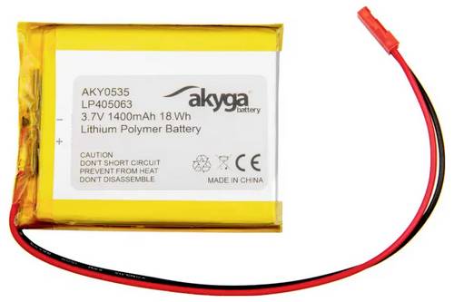 Akyga LP405063 Akkupack x Spezial-Akku LiPo 3.7 V 1400 mAh