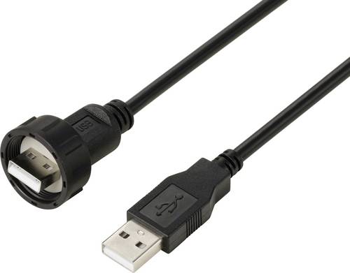 USB 2.0-Kabel mit USB-A-Stecker auf IP67-USB-A-Stecker, 0,5 m TC-E13T-MU2-MWA/NWA-0.5PV-S Wasserdichtes Kunststoffkabel