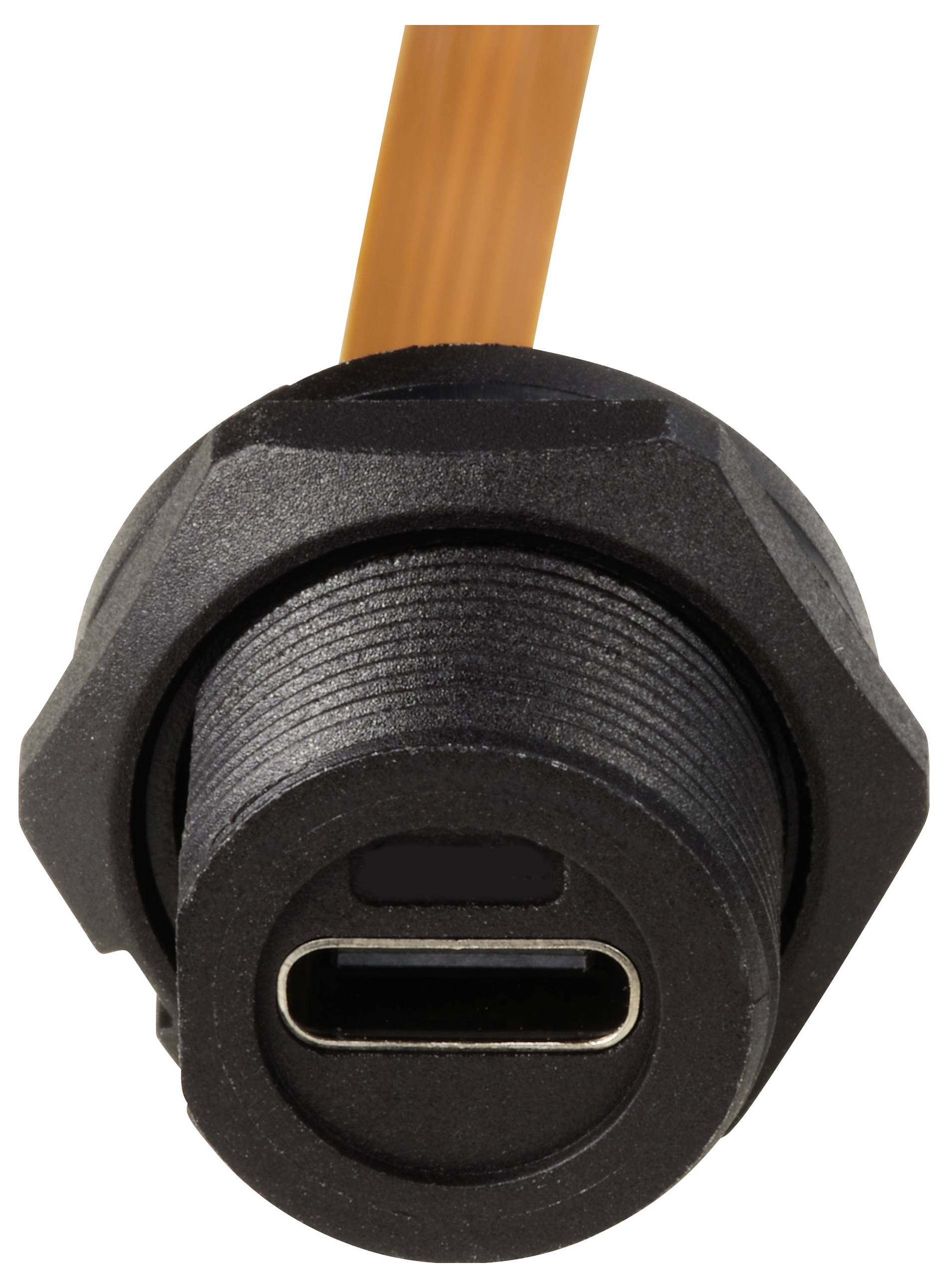 USB-C® Buchse/Stecker FPC Flachkabel 3.1 Geschwindigkeit (mit Gewinde) Kabel 0,1m TC-E10T-FT3.1-PWF/MT3.1-NWA-0.1FPC TC-13543620