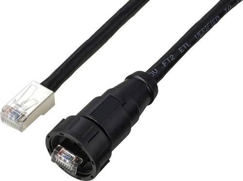 TRU COMPONENTS TC-E13T-MR6-MCA/NCA-0.5PV-S RJ45-Kabel mit geradem, IP67 (Gewinde), CAT6A, 0,5 m TC-