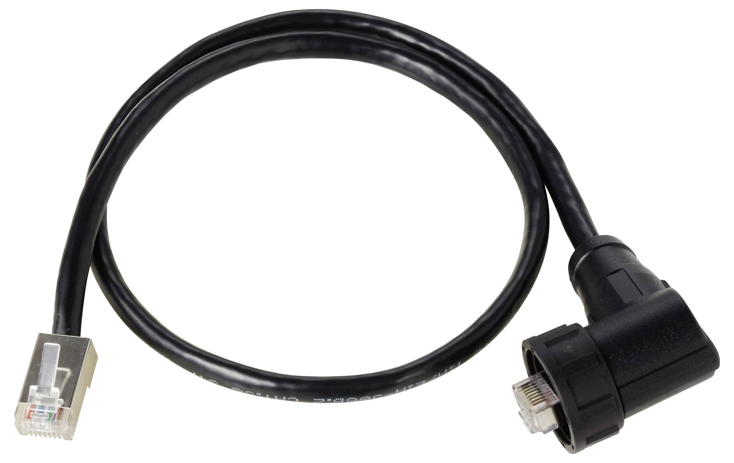 TRU COMPONENTS TC-E13T-MR5-MCD/NCA-0.5PV-S RJ45 rechtwinkliger männlicher IP67 (Gewinde) Kabel CAT5E 0,5m TC-13543636 Polzahl