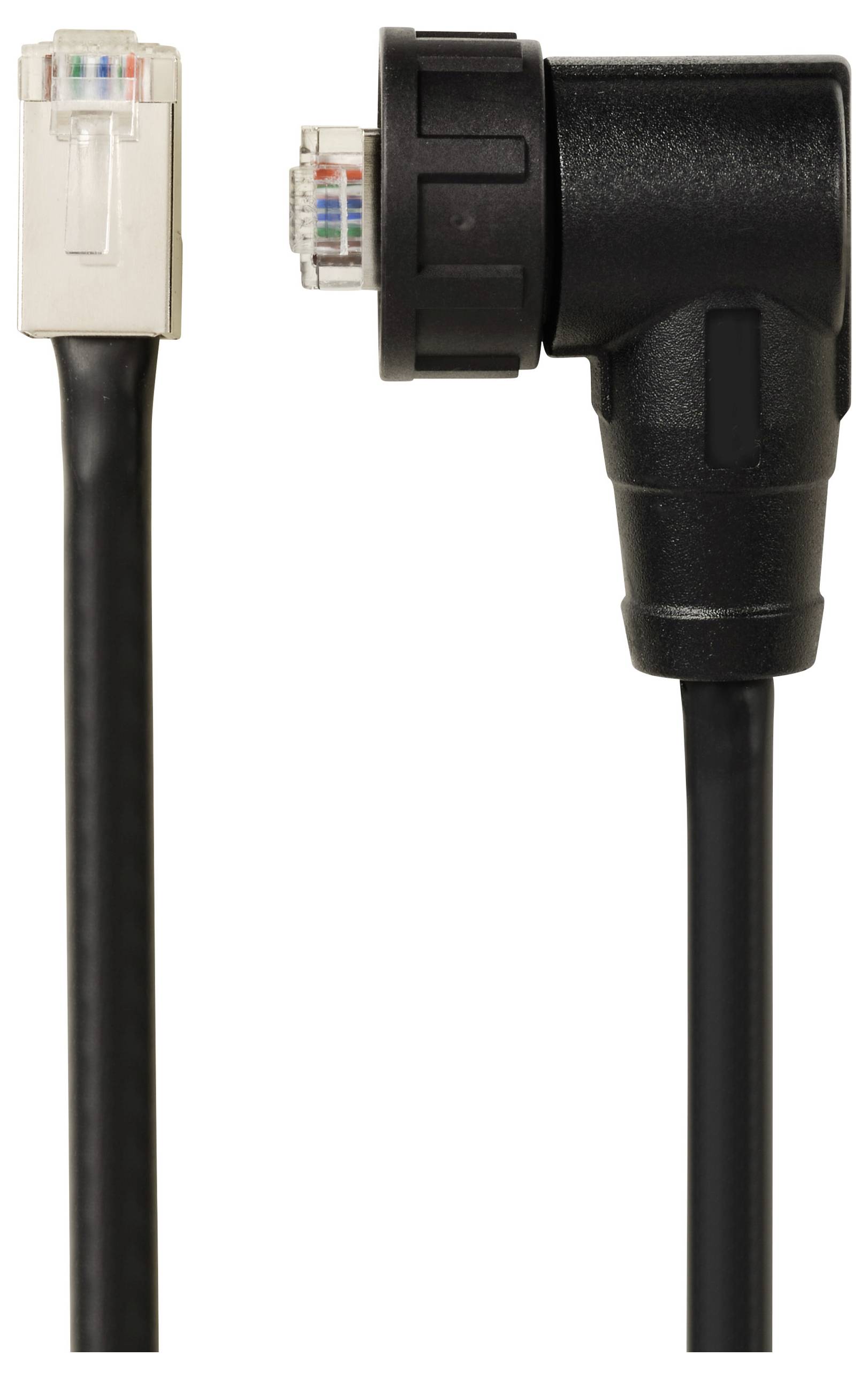 TRU COMPONENTS TC-E13T-MR6-MCD/NCA-0.5PV-S RJ45 rechtwinkliger männlicher IP67 (Gewinde) Kabel CAT6A, 0,5m TC-13543640 Polzahl