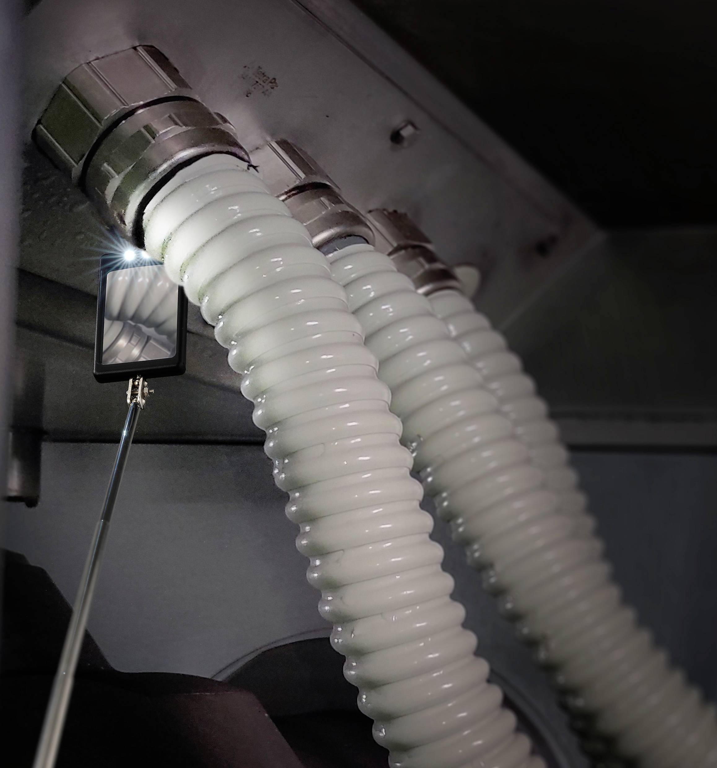 TOOLCRAFT Inspektionsspiegel mit Beleuchtung, ausziehbar Spiegel-Größe: (B x H) 50mm x 80mm