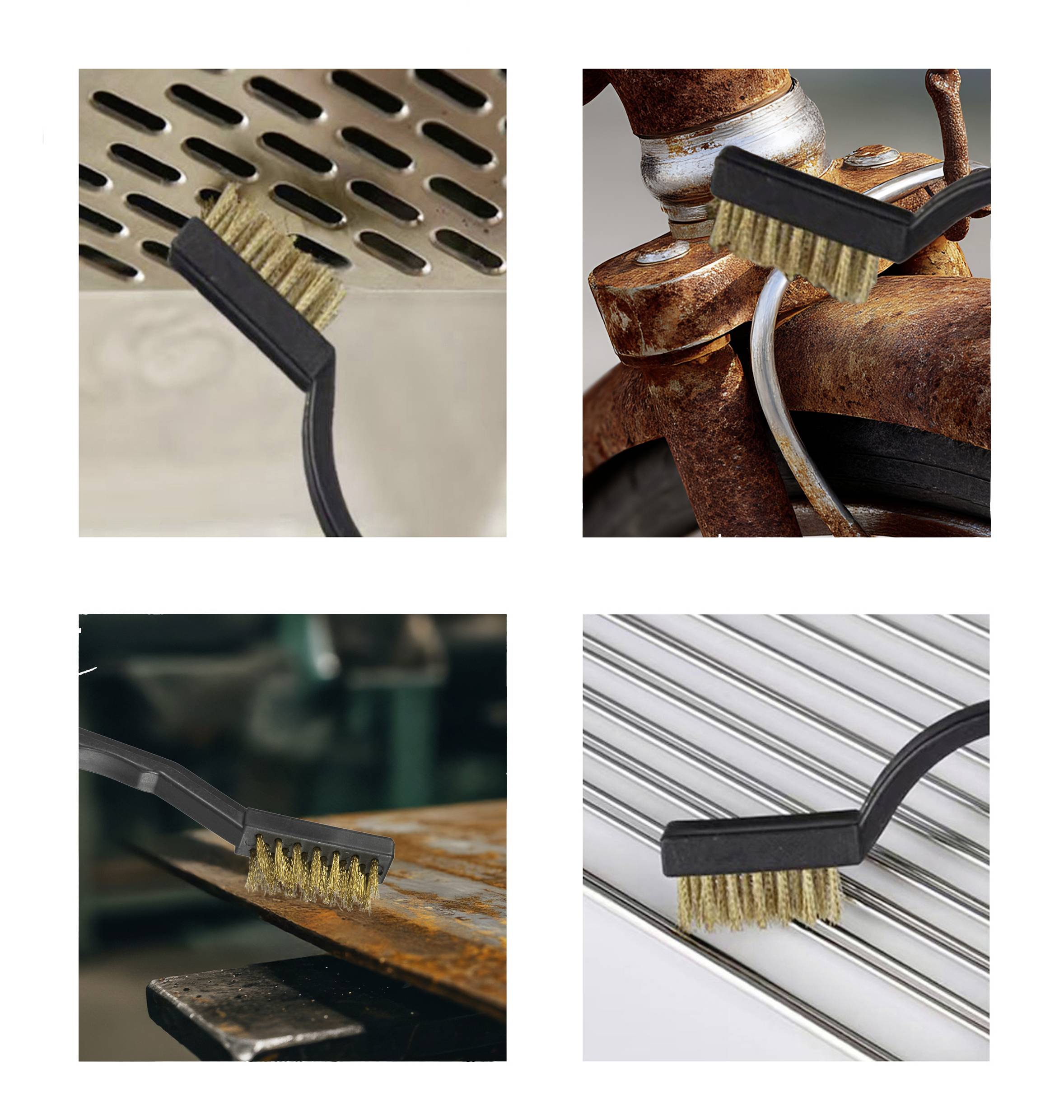 TOOLCRAFT Drahtbürste Edelstahl, Nylon, Messing 170mm 1 Set