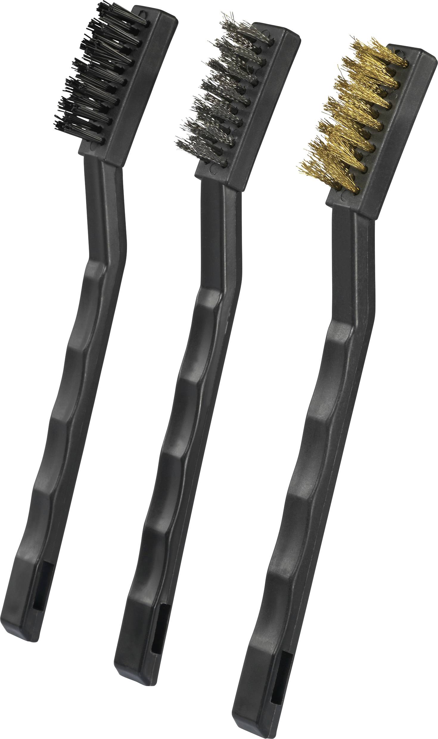 TOOLCRAFT Drahtbürste Edelstahl, Nylon, Messing 170 mm 1 Set