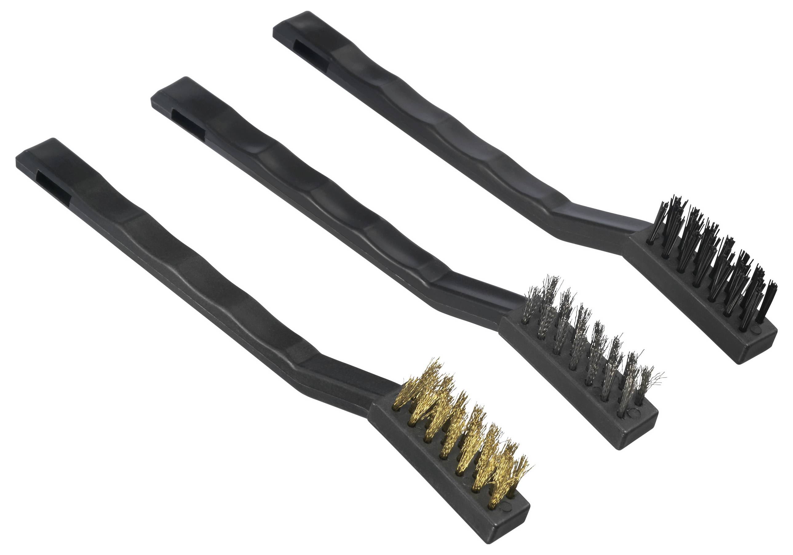 TOOLCRAFT Drahtbürste Edelstahl, Nylon, Messing 170mm 1 Set