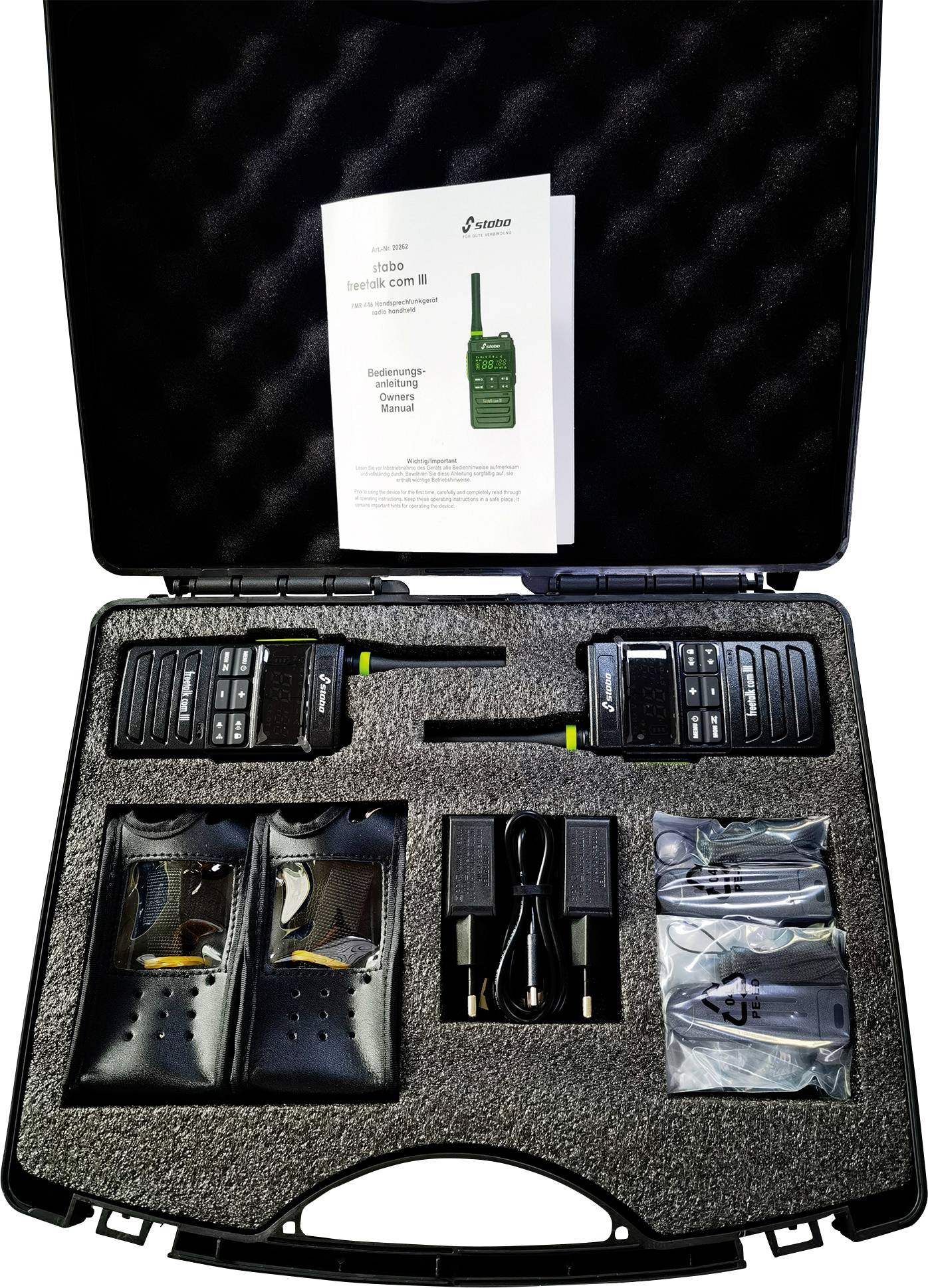Stabo freetalk com III Funkkoffer 20263 PMR-Handfunkgerät 2er Set