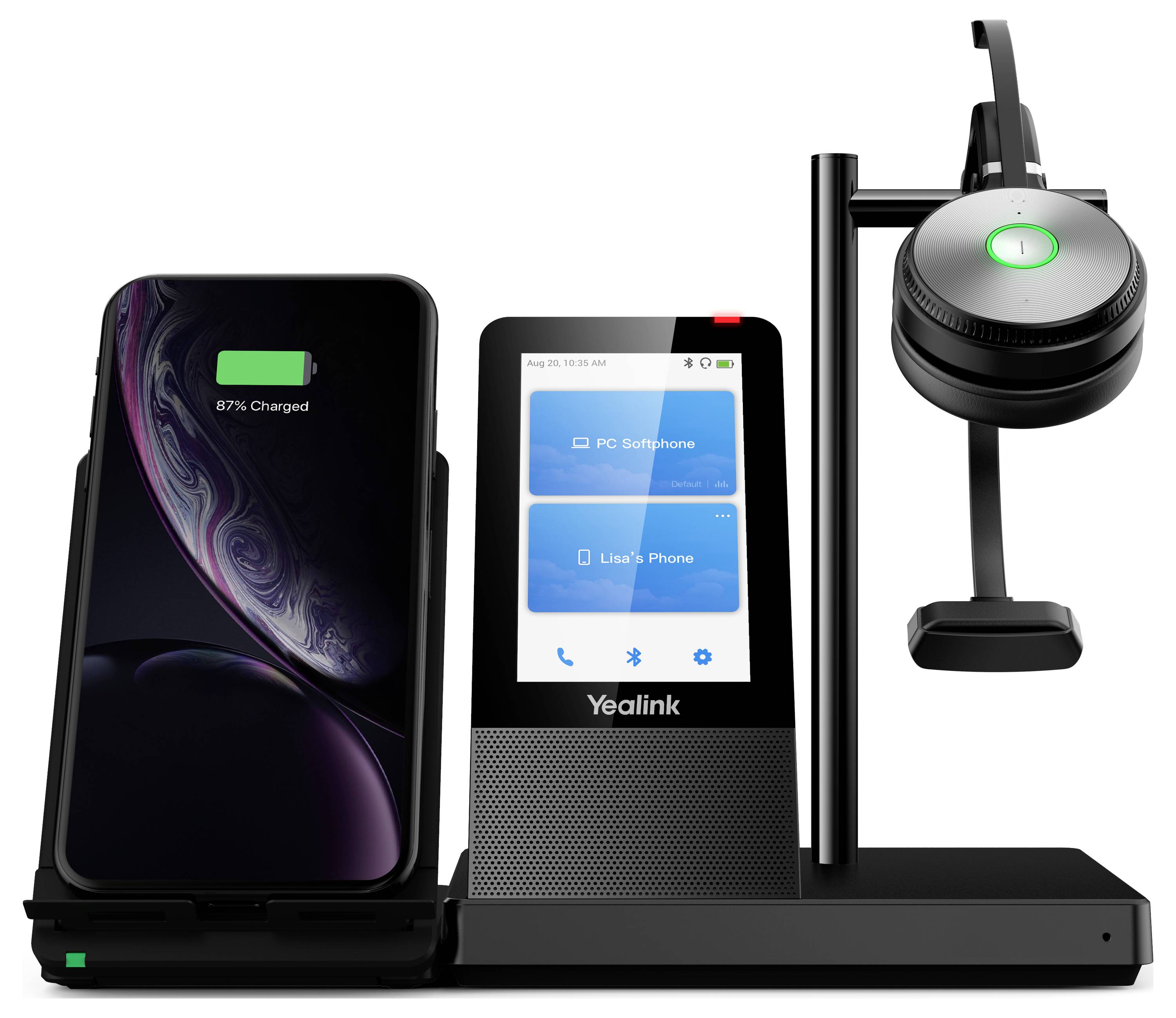 Yealink DECT Headset WH66 Mono UC On Ear Headset Schwarz