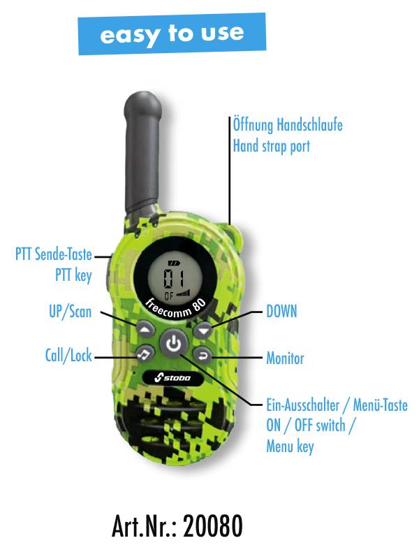 Stabo freecomm 80 20080 PMR-Handfunkgerät 2er Set