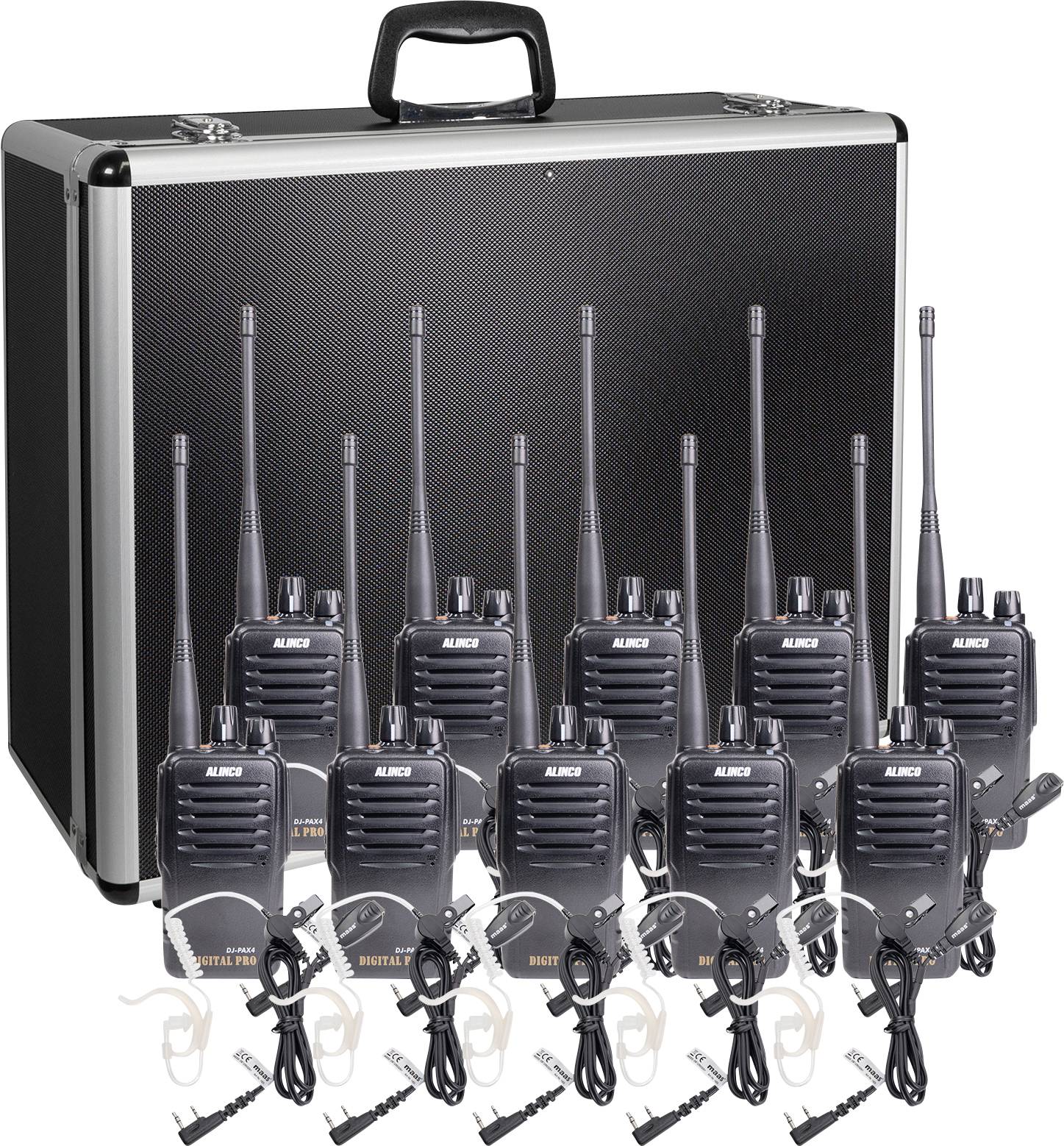 Alinco Team-Set DJ-PAX-4 + KEP-24-VK 150099 PMR-Handfunkgerät 10er Set