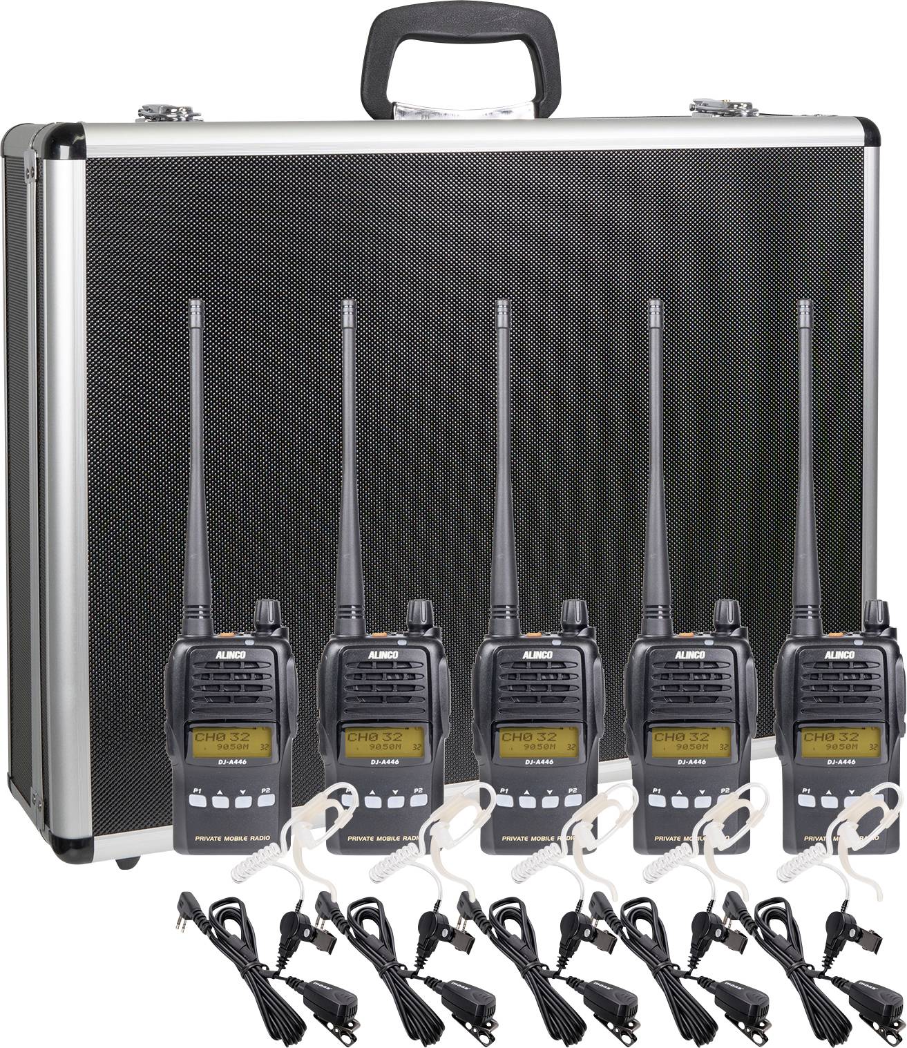 Alinco Team-Set DJ-A-446 KEP-24-AL 150105 PMR-Handfunkgerät 5er Set