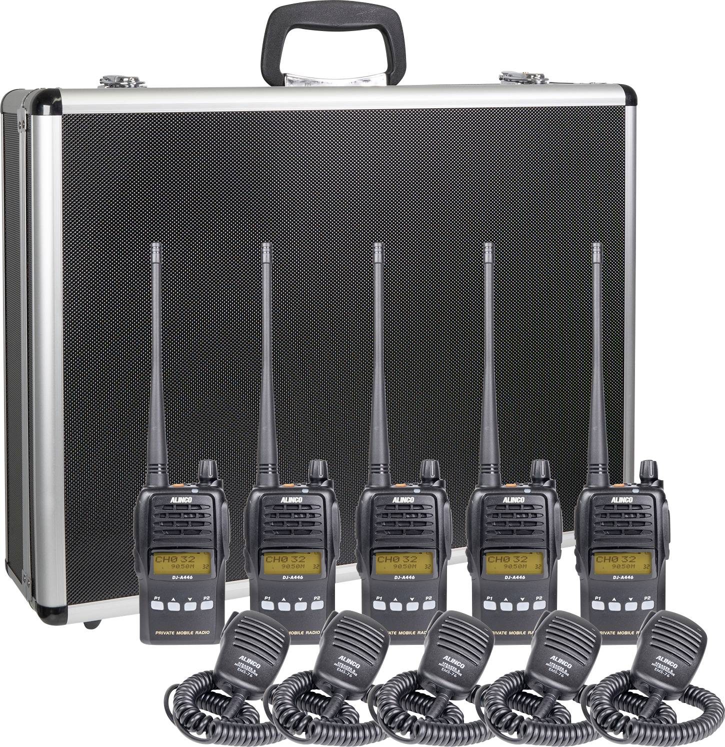 Alinco Team-Set DJ-A-446 EMS-76 150106 PMR-Handfunkgerät 5er Set