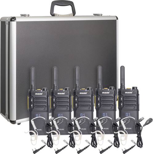 MAAS Elektronik Team-Set PT-375 KEP-24-VK 150111 PMR-Handfunkgerät 5er Set