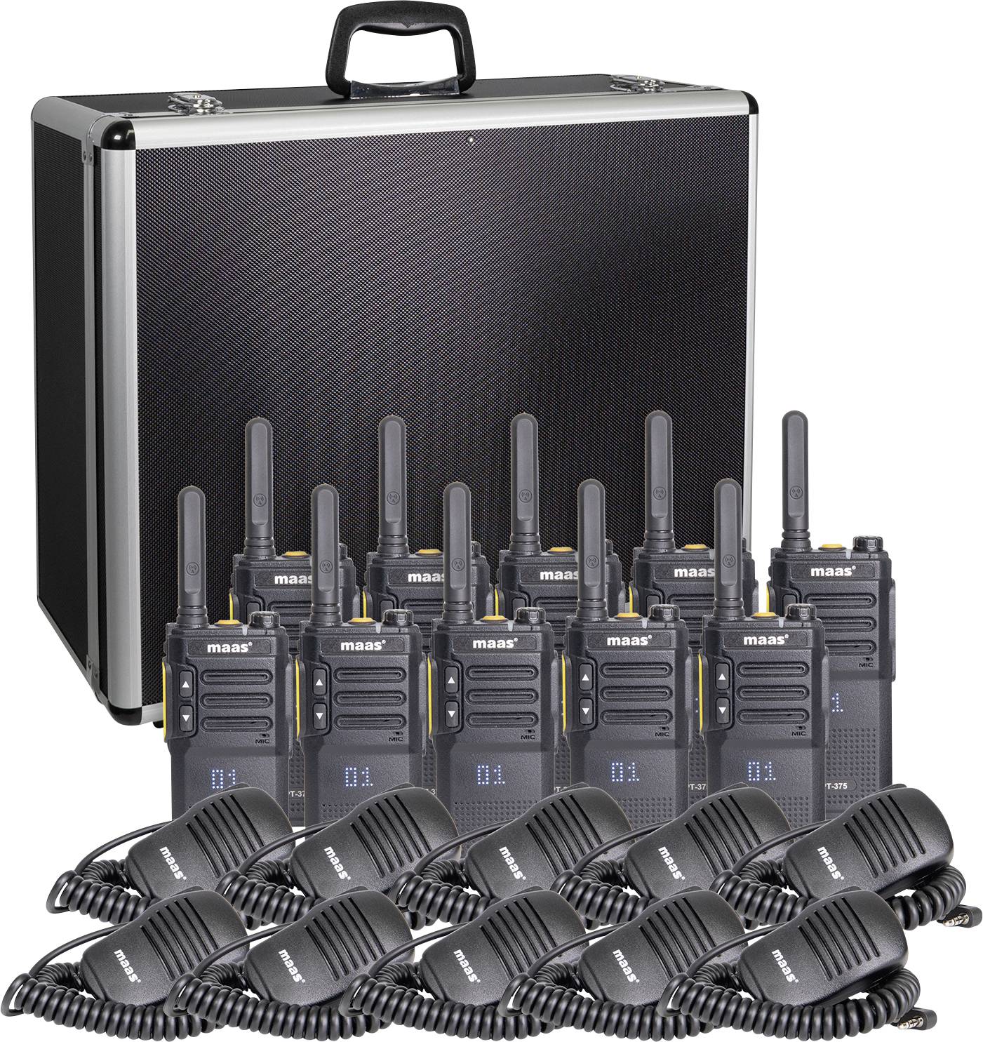 MAAS Elektronik Team-Set PT-375 KEP-360-K 150114 PMR-Handfunkgerät 10er Set