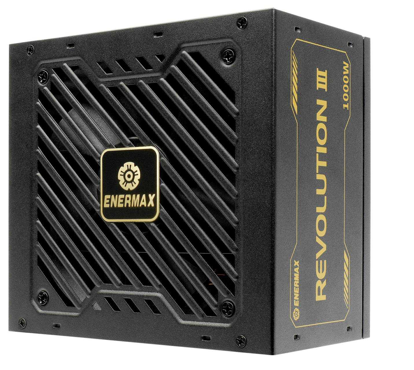 Netzteil 'Enermax Revolution III', 1000W, schwarzes Design mit Gitter.
