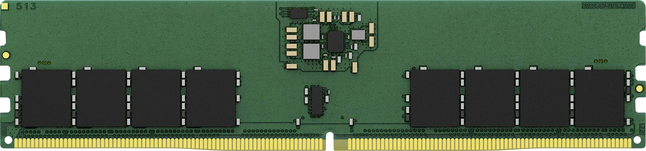 Abbildung eines grünen RAM-Moduls mit schwarzen Speicherchips und goldenen Kontakten am unteren Rand.