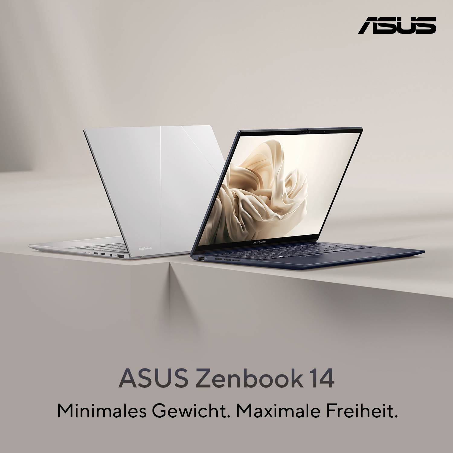 Asus Notebook ZenBook 14 OLED U9-285H 35.6cm (14 Zoll) 3K 285H 32GB RAM 1TB SSD Deutsch, QWERTZ Silber 90NB14W2-M00KE0